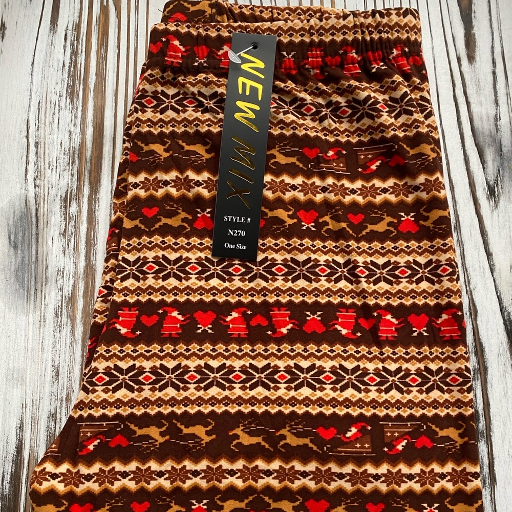 Women’s Christmas SNOWFAJE reindeer leggings OS
